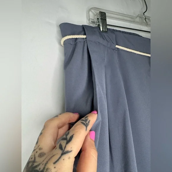 NY Collection - Blue Scuba Pants with Robe Belt - Size XL - Picture 5 of 6